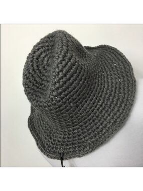 D & Y boho crocheted grey Panama brim grey hat